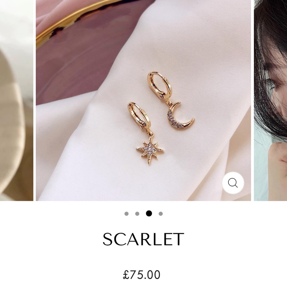 Moon and Star earrings 18k plated gold